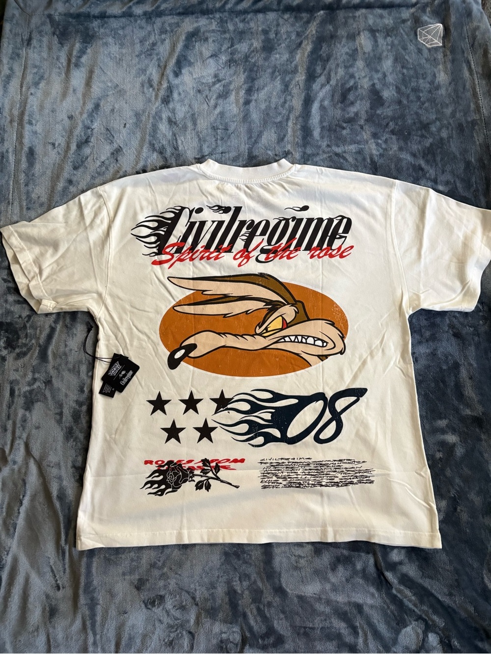 Civil Regime x Loony Toons Wiley Coyote “Spirit of the chase” XL oversized tee